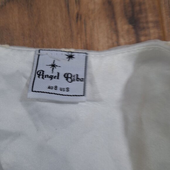 angel bibo swiss dots lace up puff sleeve crop top festival fairy dainty - Picture 6 of 7